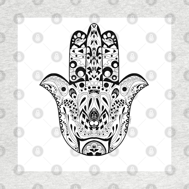 the hand of buddha in mexican ecopop pattern by jorge_lebeau